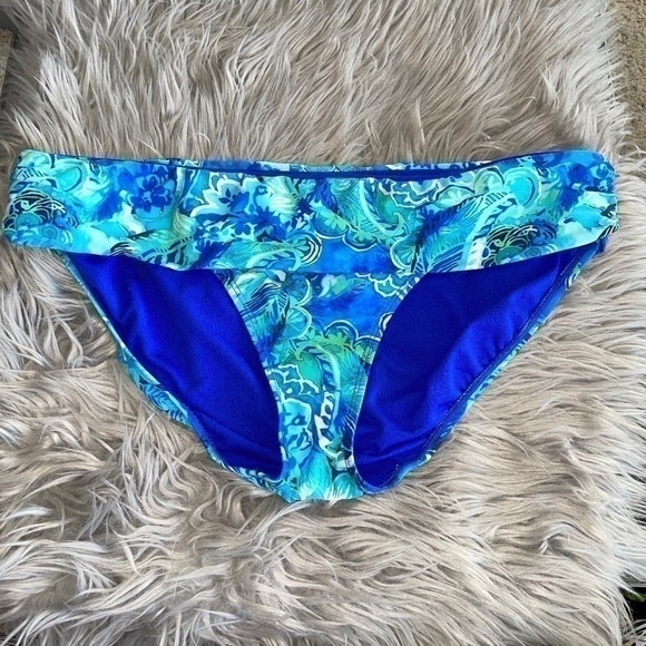 EUC Lauren Ralph Lauren Exotic Paisley Solids Hipster Swim Bottom Size 14 - Picture 3 of 9